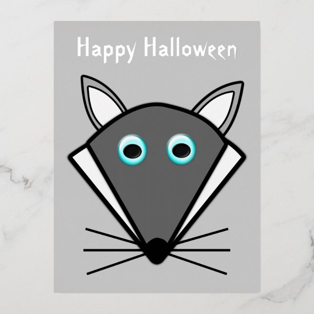 Carte Postale De Vacances En Aluminium Cute Halloween Wolf Custom (Recto)
