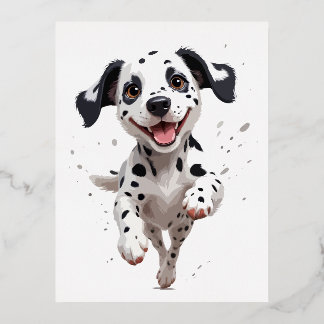 Carte Postale De Vacances En Aluminium Dalmatien Joyeux Joueur Fun Jumping Dans L'Air Joy