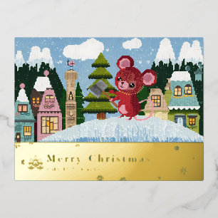 carte postale de vacances en aluminium de souris d
