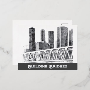 Carte Postale De Vacances En Aluminium Dessin au crayon du pont Metro