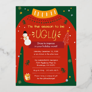 Carte Postale De Vacances En Aluminium Doux moche de fête de Noël or