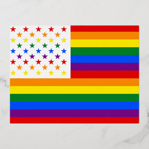 Carte Postale De Vacances En Aluminium Drapeau LGBT USA