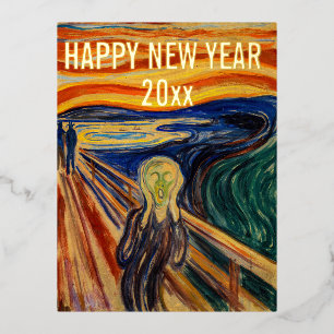 Carte Postale De Vacances En Aluminium Edvard Munch - Bonne année du cri