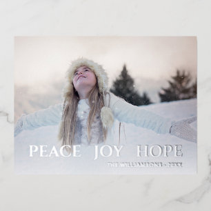 Carte Postale De Vacances En Aluminium Élégante Photo Simple Complète Sur Argent