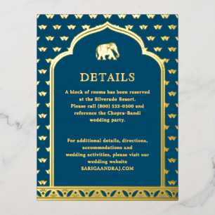 Carte Postale De Vacances En Aluminium Elephant & Lotus Mariage Détails Fiche d'informati