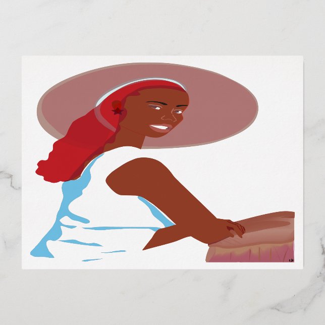 Carte Postale De Vacances En Aluminium Être Une Dame (Recto)