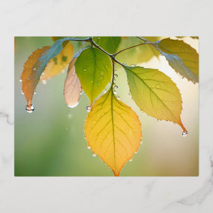 Carte Postale De Vacances En Aluminium Fermeture des feuilles Calme Tranquille saison nat