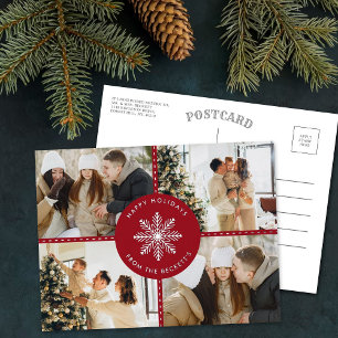 Carte Postale De Vacances En Aluminium Fête Fête Fête Fête de neige Noël 4 Photo Real