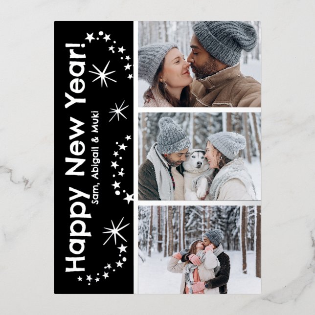 Carte Postale De Vacances En Aluminium Feu d'artifice du Nouvel An 3 Photo (Recto)