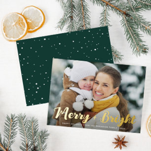 Carte Postale De Vacances En Aluminium feuille d'or joyeux carte de Noël brillante