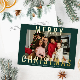 Carte Postale De Vacances En Aluminium feuille d'or joyeux Noël carte de voeux