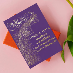 Carte Postale De Vacances En Aluminium Fierté pourpre et préjugés Joyeux anniversaire