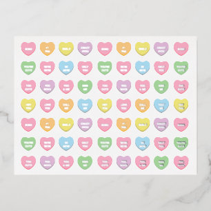 Carte Postale De Vacances En Aluminium Fille mignon conversation personnalisée Coeurs bon