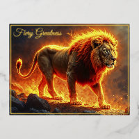 Fire Lion paysage infernal d'art crinière