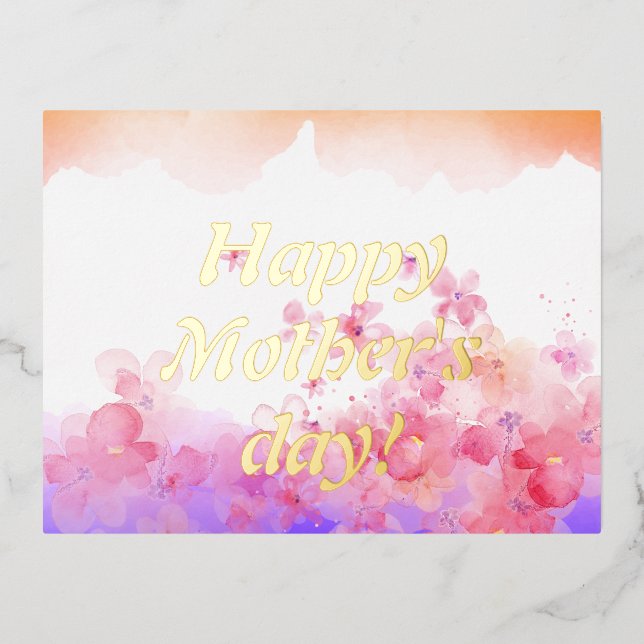 Carte Postale De Vacances En Aluminium Fleurs d'eau (Recto)