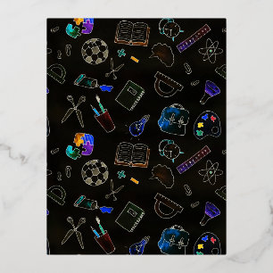 Carte Postale De Vacances En Aluminium Fournitures scolaires motifs, école