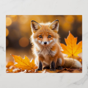 Carte Postale De Vacances En Aluminium Fox Animal Fun Miniature Fantastique Surreal Lovel