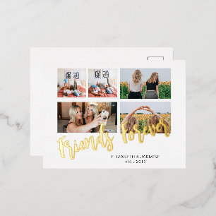 Carte Postale De Vacances En Aluminium Friends Forever Photo Collage BFFs Besties Moderne