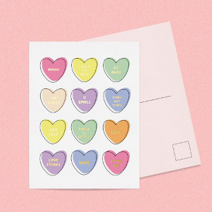 Carte Postale De Vacances En Aluminium Funny Anti Valentine's Day Candy Hearts