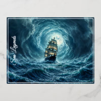 Galeon navire tempête lune voyage océanique