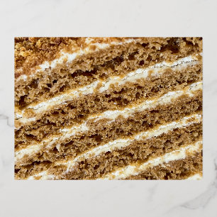 Carte Postale De Vacances En Aluminium Gâteau Medovik Abstrait