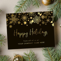 Gold Snowflakes Salutation de Noël d'entreprise