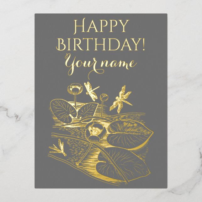 Carte Postale De Vacances En Aluminium Graphique jaune de nénuphars (Recto)