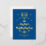 Carte Postale De Vacances En Aluminium "Happy Hanoukka" personnalisée<br><div class="desc">Cartes Happy Hanoukka personnalisées Festive.</div>