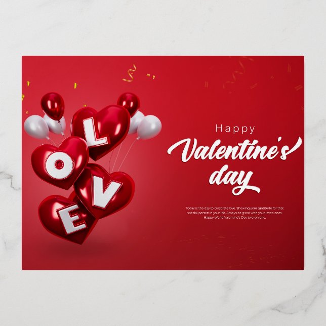 Carte Postale De Vacances En Aluminium Heureuse Sainte-Valentin (Recto)