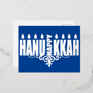 Carte Postale De Vacances En Aluminium Heureux Hanoukka Menorah