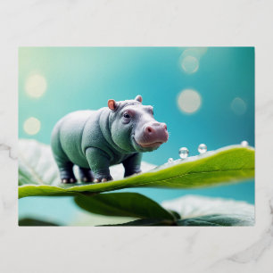 Carte Postale De Vacances En Aluminium Hippopotamus Animal Fun Miniature Taille fantastiq