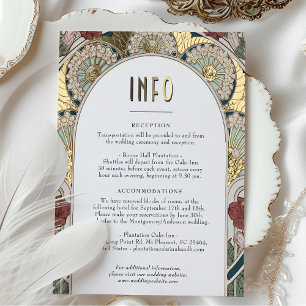 Carte Postale De Vacances En Aluminium Insérer INFO Turquoise Gold Vintage Art Nouveau