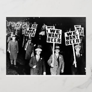 Carte Postale De Vacances En Aluminium Interdiction Manifestation de bière 1950's Vintage