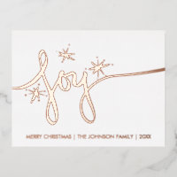 Joie de Noël Blush lettrage à la main feuille d'or