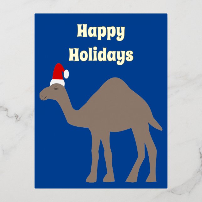 Carte Postale De Vacances En Aluminium Joli Camel de Noël personnalisé (Recto)