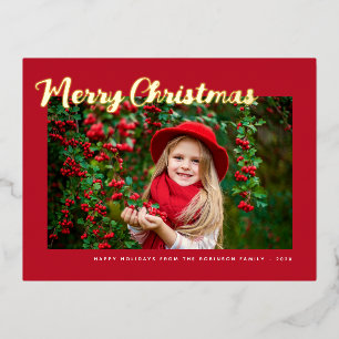 Carte Postale De Vacances En Aluminium joli joyeux Noël carte de voeux