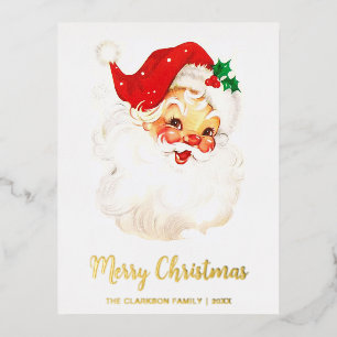 Carte Postale De Vacances En Aluminium Joli Père Noël vintage Noël
