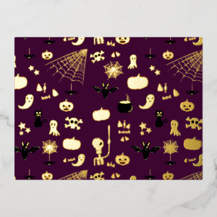 Carte Postale De Vacances En Aluminium Jolie Art Halloween Effrayant
