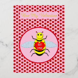 Carte Postale De Vacances En Aluminium Jolie Valentines Jour Abeille Personnalisée