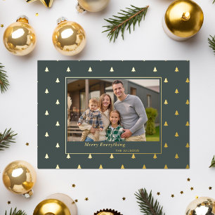 Carte Postale De Vacances En Aluminium Jolies petites fêtes de Noël Photo d'arbres