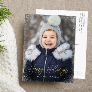 Carte Postale De Vacances En Aluminium Joyeux Joyeux Jours Moderne Photo Script