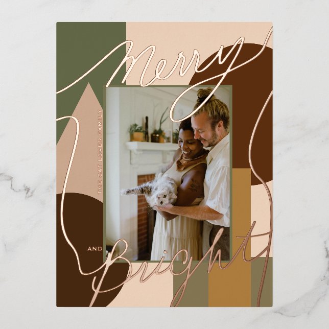 Carte Postale De Vacances En Aluminium Joyeux Joyeux Joyeux Tons Terre Photo Geo (Recto)