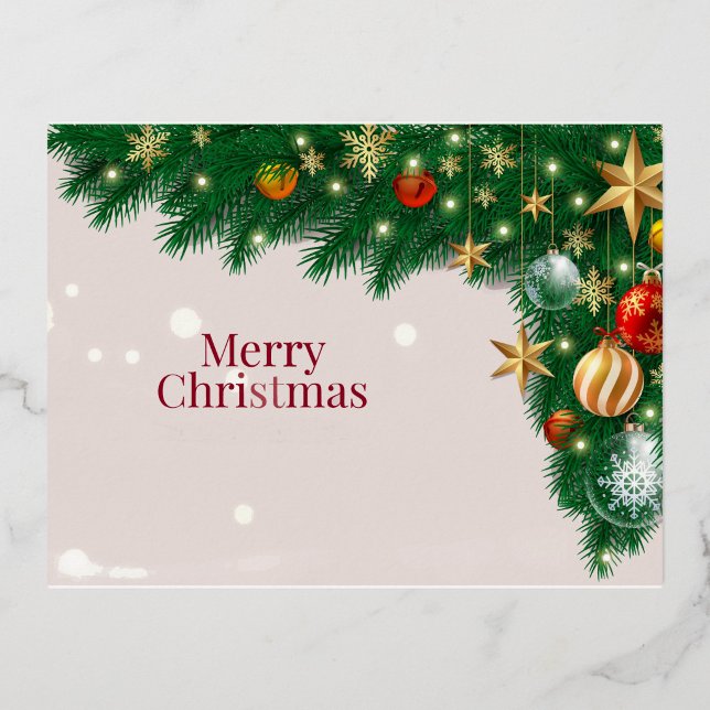 Carte Postale De Vacances En Aluminium Joyeux Noël  (“Wishing you a season filled with joy and sparkle!”)