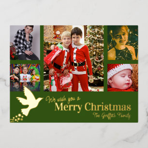 Carte Postale De Vacances En Aluminium Joyeux Noël 6 photos colombe verte