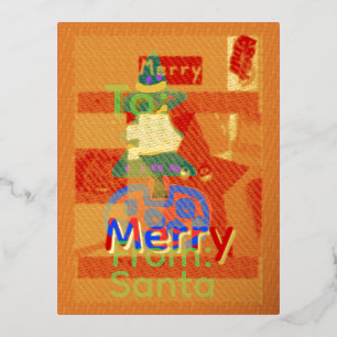 Carte Postale De Vacances En Aluminium Joyeux Noël au nom vert