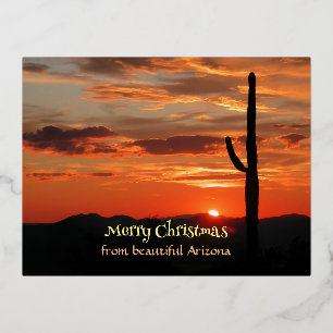 Carte Postale De Vacances En Aluminium Joyeux Noël depuis la belle Arizona