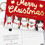 Carte Postale De Vacances En Aluminium Joyeux Noël Drôle Mignonne Chats Caroling<br><div class="desc">Carol des chats. 'C'est la saison,  pour être miowy! miow meow meow meow meow meow! Disponible ici : http://www.zazzle.com/selectpartysupplies</div>