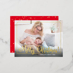 Carte Postale De Vacances En Aluminium Joyeux Noël Fantaisie, Photo, Nom & Message