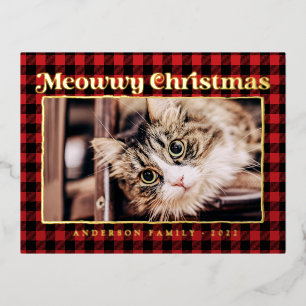 Carte Postale De Vacances En Aluminium Joyeux Noël moderne Plaid Funny Animaux de compagn