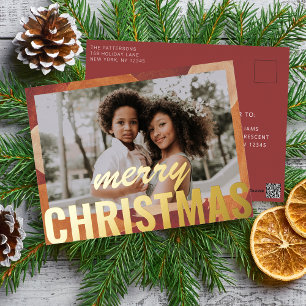 Carte Postale De Vacances En Aluminium Joyeux Noël Photo Aquarelle Abstraite moderne